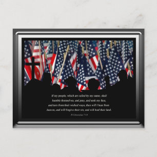 Tarjeta postal de la bandera estadounidense