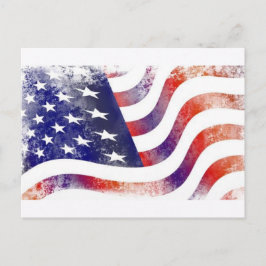 Tarjeta postal de la bandera estadounidense vintag
