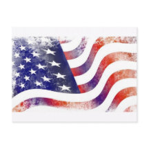 Tarjeta postal de la bandera estadounidense vintag