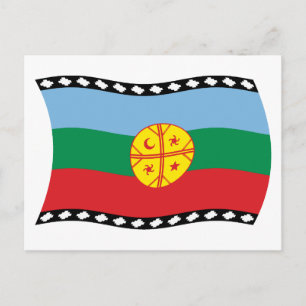 Tarjeta Postal de la Bandera Mapuche