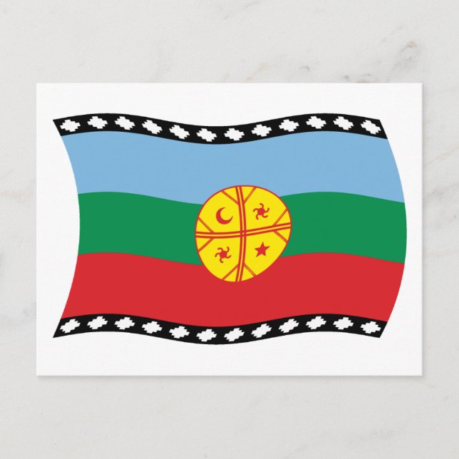 Tarjeta Postal de la Bandera Mapuche (Anverso)