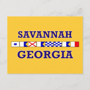 Tarjeta postal de la bandera nautica de Savannah