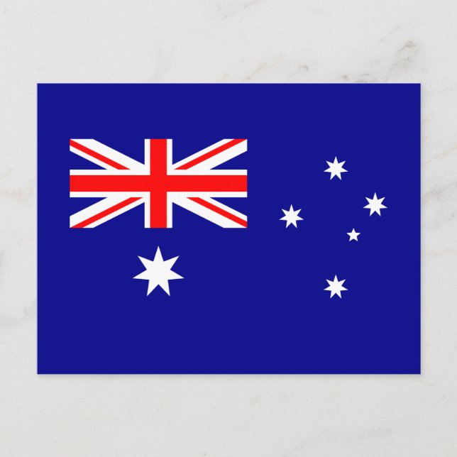 Tarjeta postal de la bandera patriótica australian (Anverso)