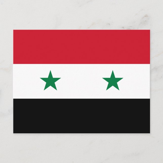 Tarjeta postal de la bandera siria (Anverso)