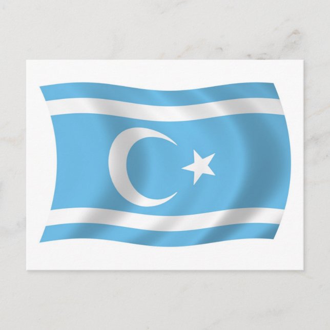 Tarjeta postal de la bandera turcomana iraquí (Anverso)