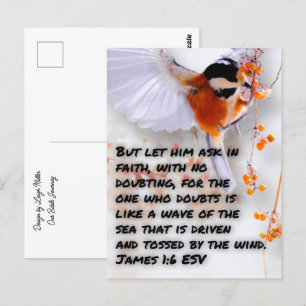 Tarjeta postal de la Biblia Santiago 1:6