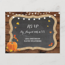 Tarjeta postal de la boda de otoño de la Calabaza