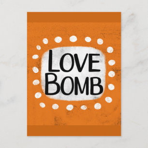 Tarjeta postal de la bomba de amor