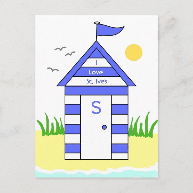 Tarjeta postal de la cabaña de playa de St. Ives (Anverso)