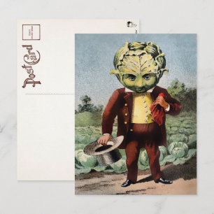 Tarjeta postal de la cabeza de col victoriana