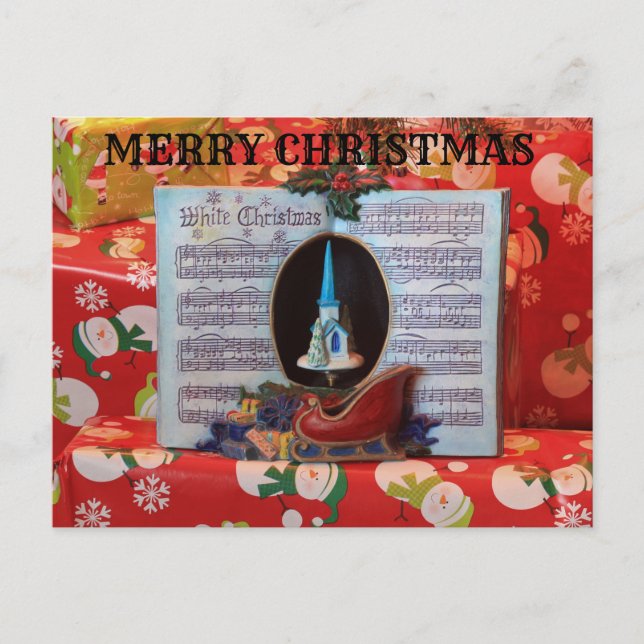 Tarjeta postal de la caja de música de Cristo (Anverso)