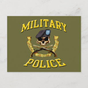 Tarjeta postal de la calavera de la Policía Milita