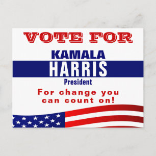 Tarjeta postal de la campaña electoral de Kamala H
