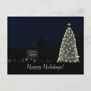 Tarjeta postal de la Casa Blanca y el Árbol Nacion