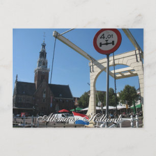 Tarjeta postal de la casa de pesaje de Alkmaar Dra
