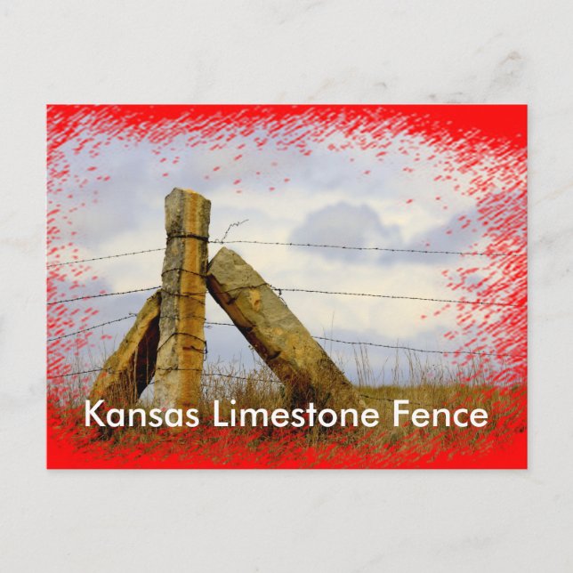 Tarjeta postal de la cerca de cemento de Kansas (Anverso)