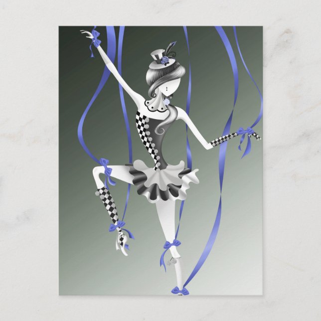 Tarjeta postal de la cinta azul de la marioneta de (Anverso)