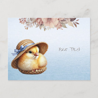 Tarjeta postal de la cinta azul del pollito