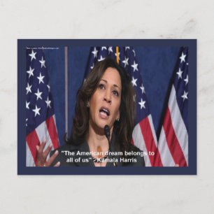 Tarjeta postal de la cita de Kamala Harris y el su