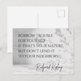 Tarjeta postal de la cita de Rudyard Kipling 
