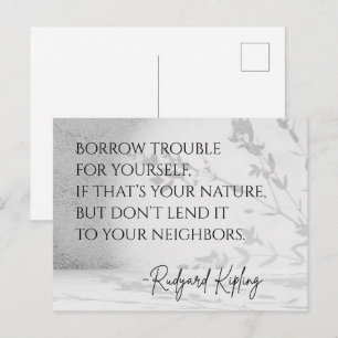 Tarjeta postal de la cita de Rudyard Kipling