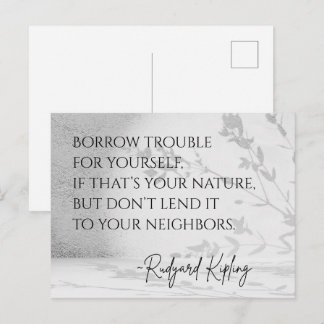 Tarjeta postal de la cita de Rudyard Kipling 