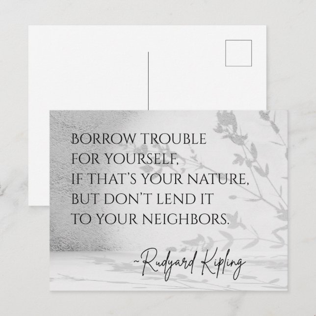 Tarjeta postal de la cita de Rudyard Kipling  (Anverso / Reverso)
