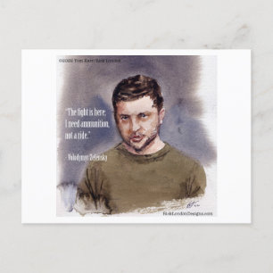 Tarjeta postal de la cita de Vladimir Zelensky y m