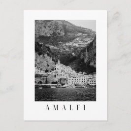 Tarjeta postal de la ciudad de Amalfi en blanco y 