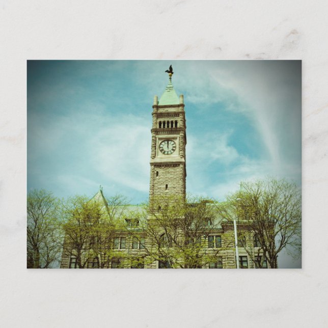TARJETA POSTAL DE LA CIUDAD HALL LOWELL MASSACHUSE (Anverso)