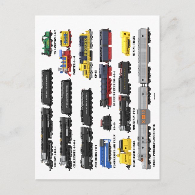Tarjeta postal de la colección de trenes PTW (Anverso)