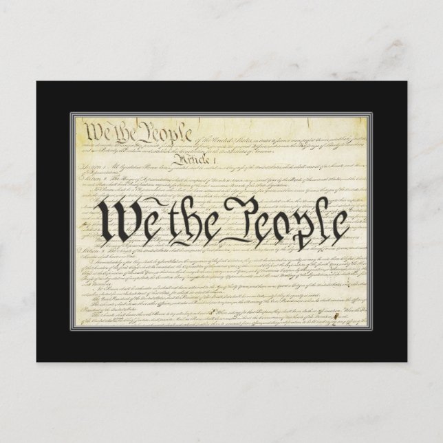 Tarjeta postal de la Constitución de Estados Unido (Anverso)