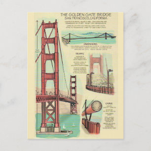 Tarjeta postal de la construcción del puente Golde