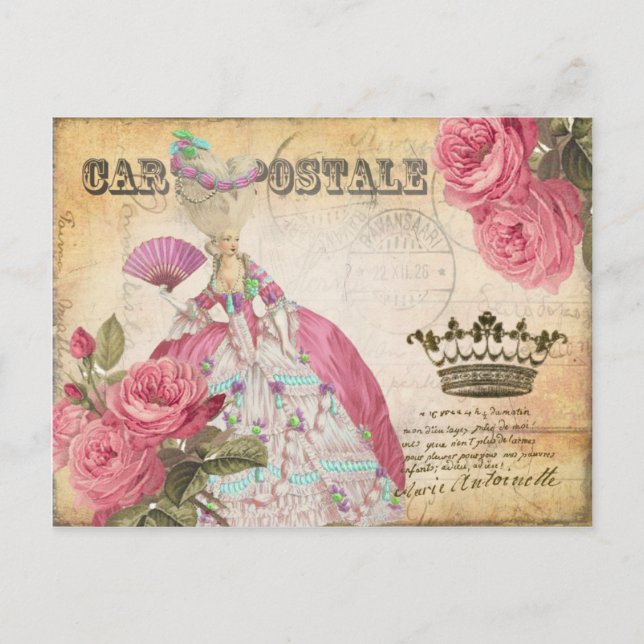 Tarjeta postal de la Corona de Oro Marie Antoinett (Anverso)