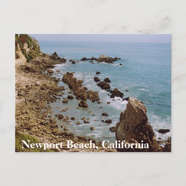 Tarjeta postal de la Costa de Oro de Newport Beach (Anverso)
