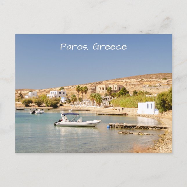 Tarjeta postal de la costa de Paros (Anverso)