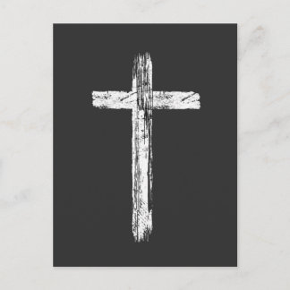 Tarjeta postal de la cruz del grunge cristiano