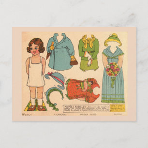 TARJETA POSTAL DE LA CUTA DE LA VINTAGE CHICA DE D