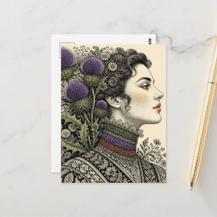 Tarjeta postal de la dama del cardo