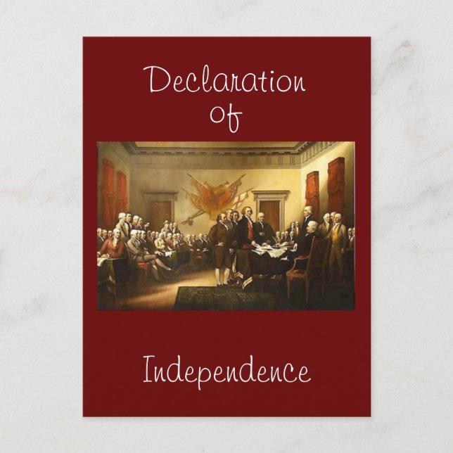 Tarjeta postal de la declaración de independencia (Anverso)