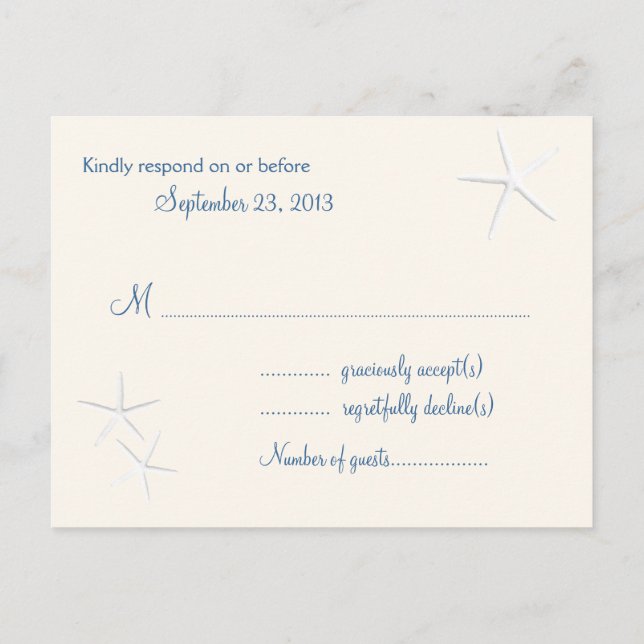 Tarjeta postal de la devolución de la boda de Star (Reverso)