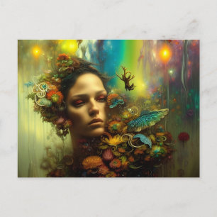 Tarjeta postal de la diosa de la naturaleza