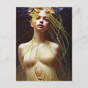 Tarjeta postal de la diosa de la pasta