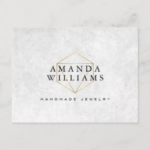 Tarjeta postal de la diseñadora de joyas de piedra