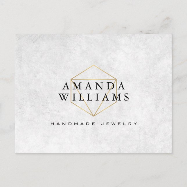 Tarjeta postal de la diseñadora de joyas de piedra (Anverso)