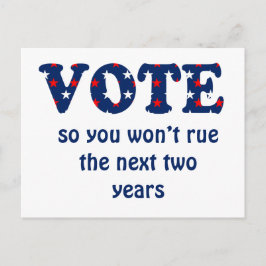 Tarjeta postal de la elección Vote o Arrepentirse