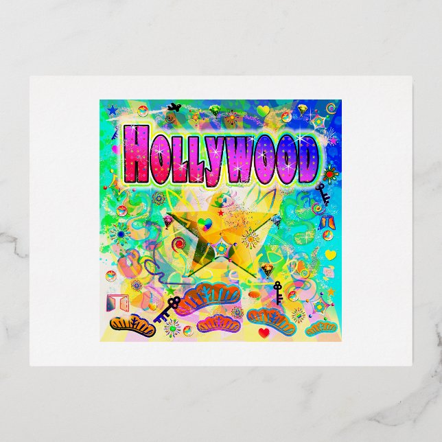 Tarjeta postal de la época de Hollywood (Anverso)