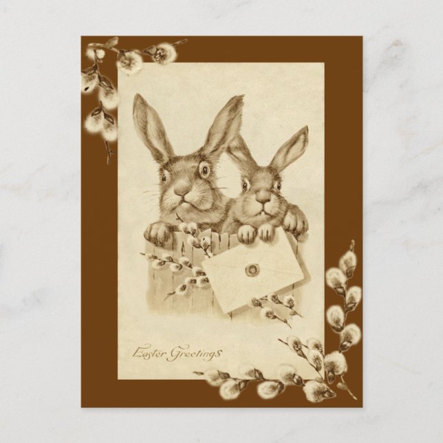 Tarjeta postal de la época del conejo de Semana Sa (Anverso)