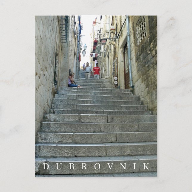 Tarjeta postal de la escalera de Dubrovnik (Anverso)