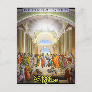 Tarjeta postal de la Escuela de Atenas